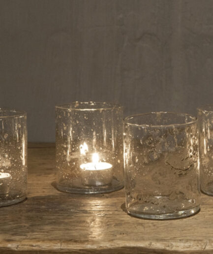 Photophore en verre avec bulles  S
